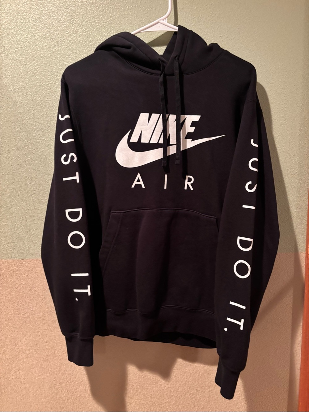 Nike Black Crewneck Hoodie with White Nike Air Logo